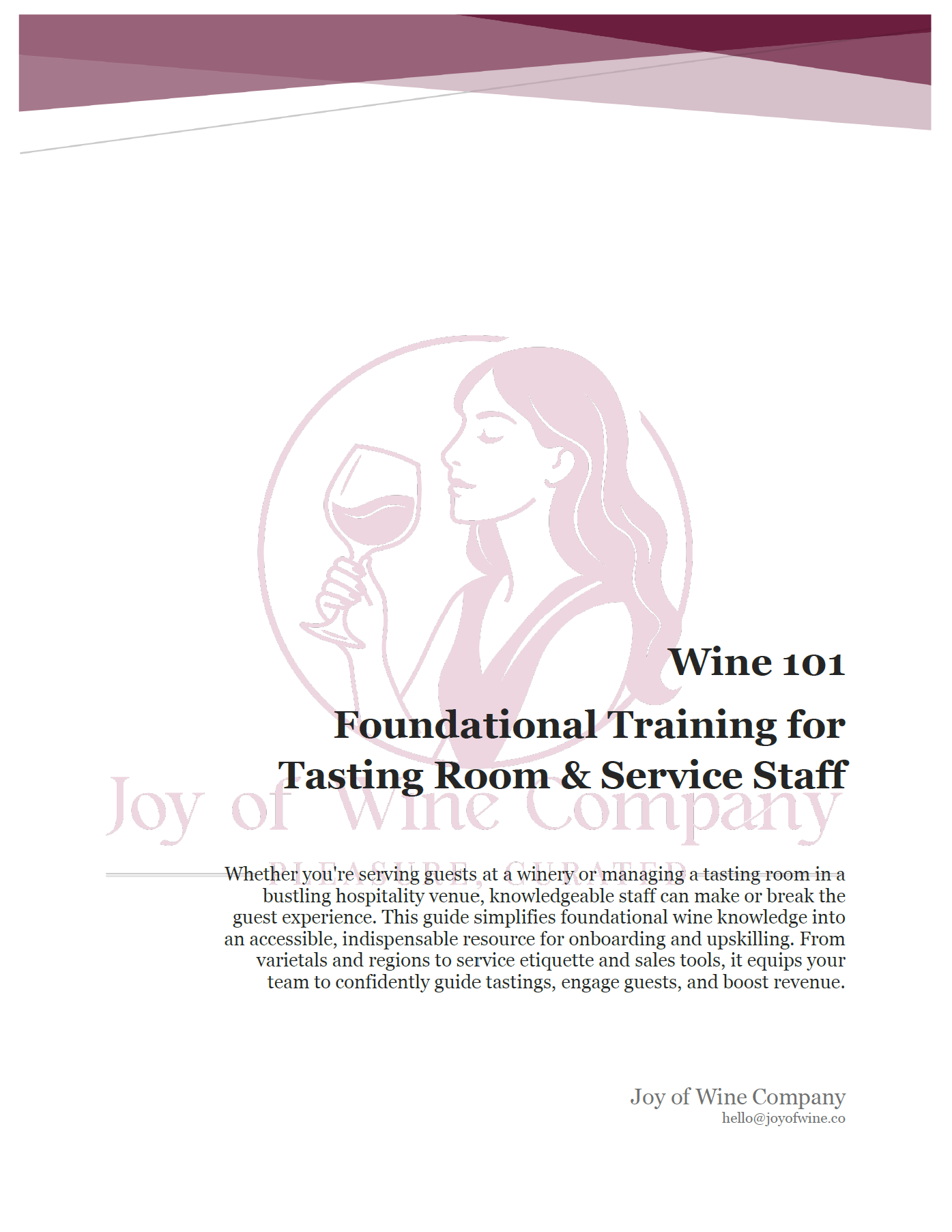 Wine 101: Foundational Training for Tasting Room & Service Staff (Digital Guide)