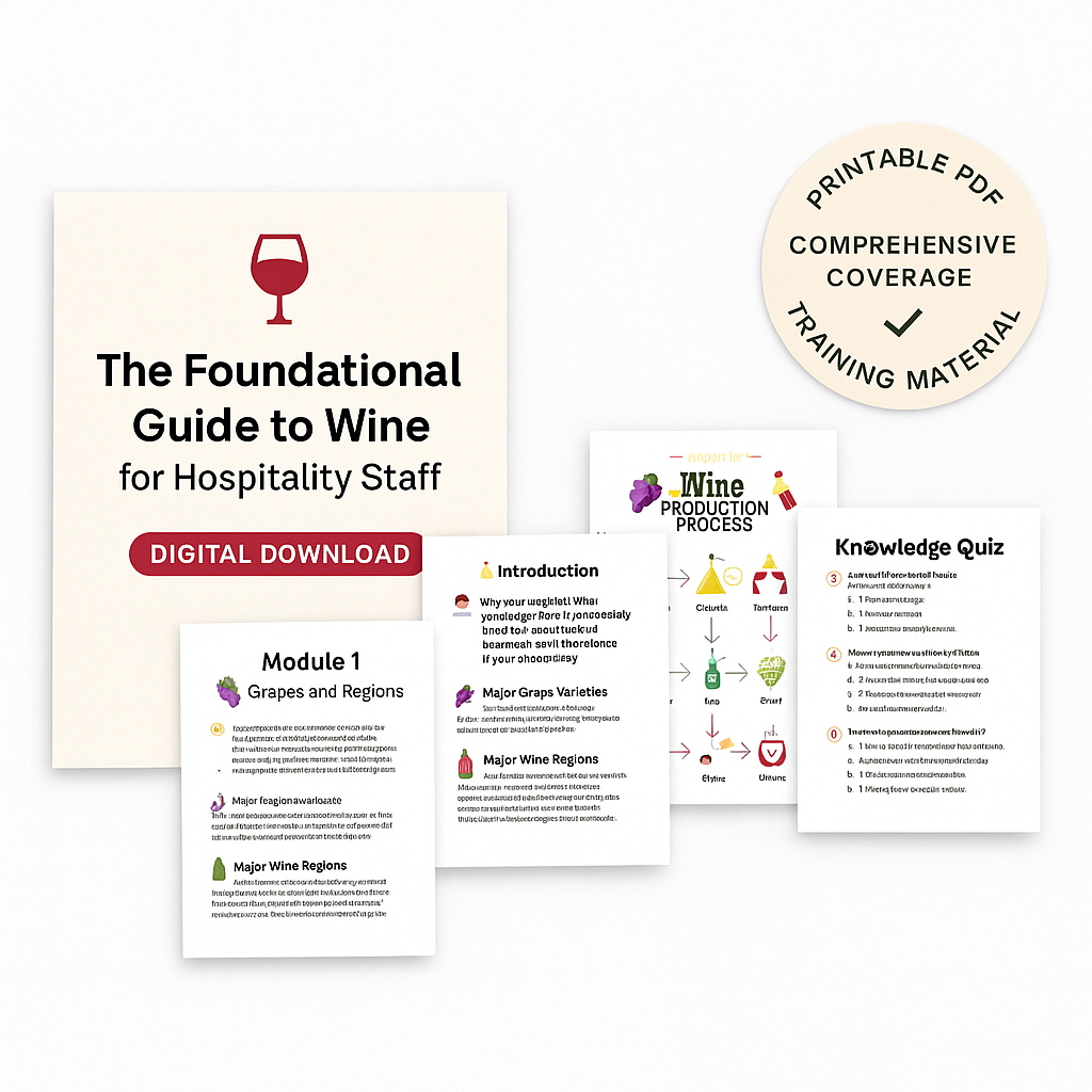 Wine 101: Foundational Training for Tasting Room & Service Staff (Digital Guide)