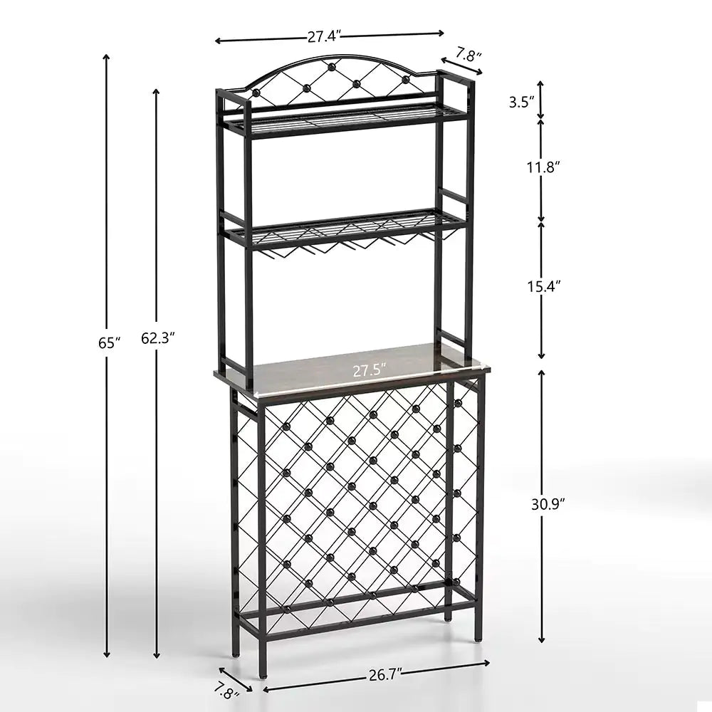Tall Wine Holder Stand With Wine Glass Holder